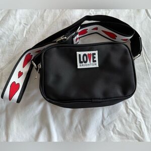 Brighton Love Black Crossbody Bag with Hearts